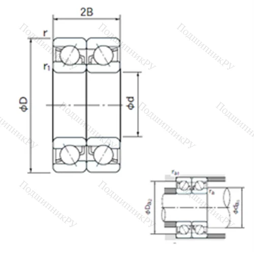 Подшипник шариковый радиально-упорный спаренный 7316CDB
