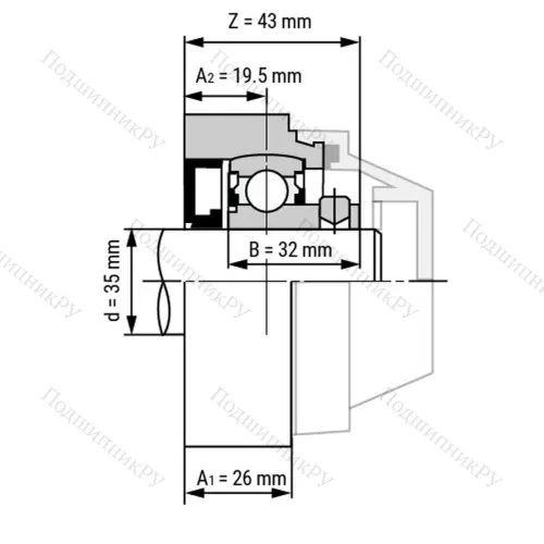 Подшипниковый узел WP-SSBFL 207 - Вал: 35 мм от производителя  LPZ