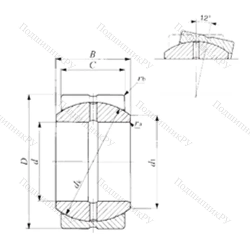 Подшипник скольжения сферический SBB 32