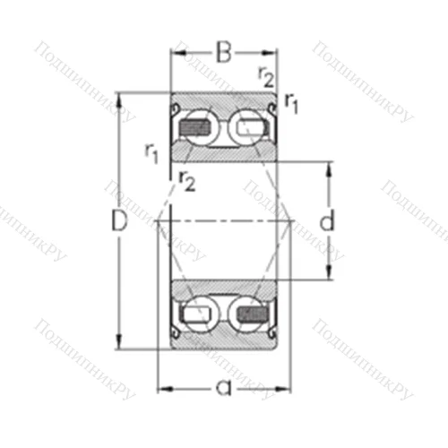 Подшипник шариковый радиально-упорный 3207-B-2Z-TV