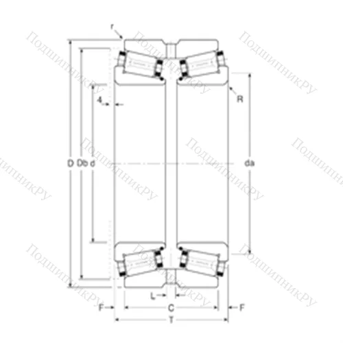 Подшипник роликовый радиально-упорный 100031X/100076XG