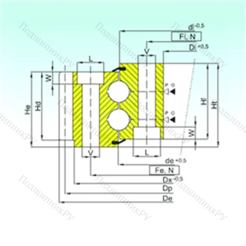 Подшипник шариковый опорно-поворотный EB 2.30.1578.400-1SPPN