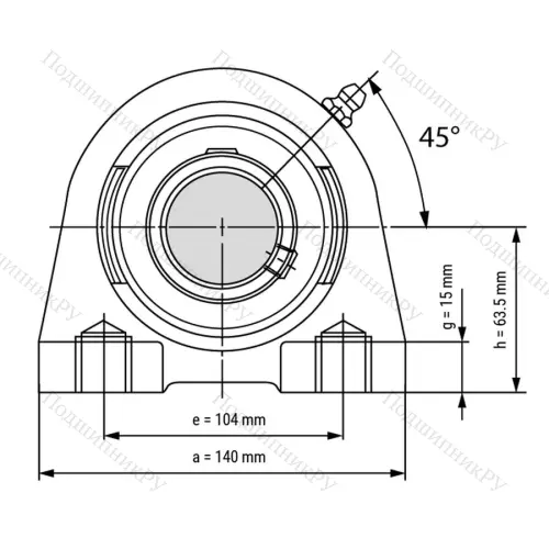 Подшипниковый узел UCPA 211 - Вал: 55 мм
