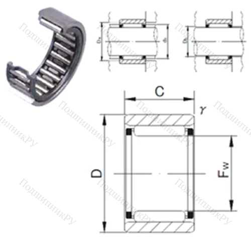 Подшипник игольчатый радиальный RNAF 304216