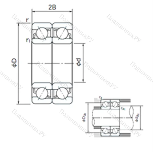 Подшипник шариковый радиально-упорный спаренный 7218CDF