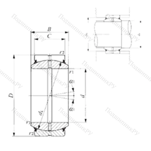 Подшипник скольжения сферический GE 300ES-2RS