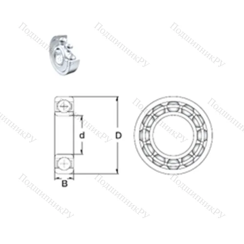 Подшипник шариковый радиальный 6201-2Z 1/2