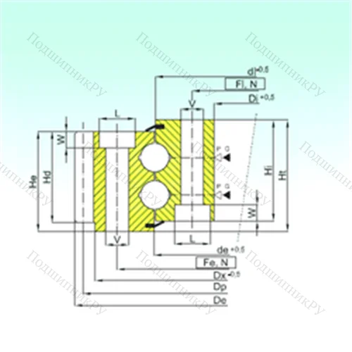 Подшипник шариковый опорно-поворотный EB 2.25.0575.200-1SPPN