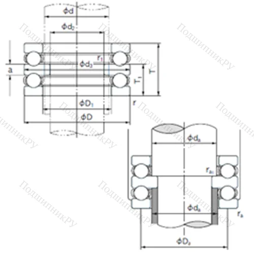 Подшипник шариковый упорный 52422