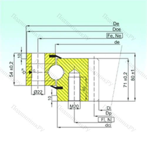 Подшипник шариковый опорно-поворотный ZB 1.25.0455.201-2SPTN