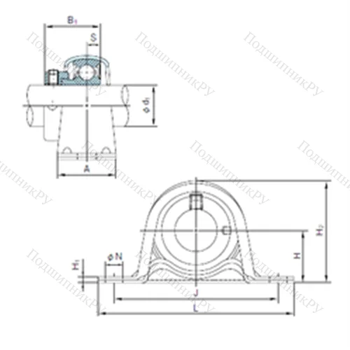 Подшипниковый узел шариковый радиальный UCFX 08 от производителя  NACHI