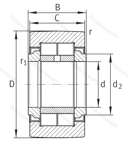 Игольчатый подшипник NUTR 45100 A от производителя  INA