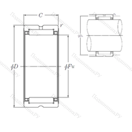 Подшипник игольчатый радиальный MR 526832