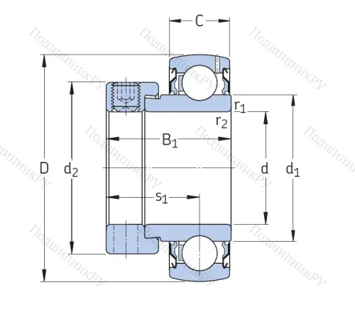 Корпусный подшипник YET 205 в Новокузнецке