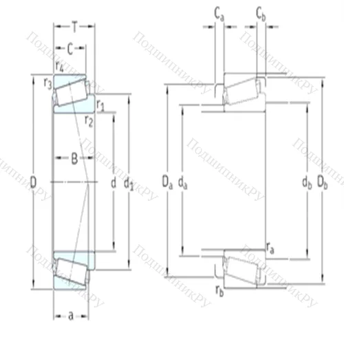 Подшипник роликовый радиально-упорный T 7FC 055/QCL 7C