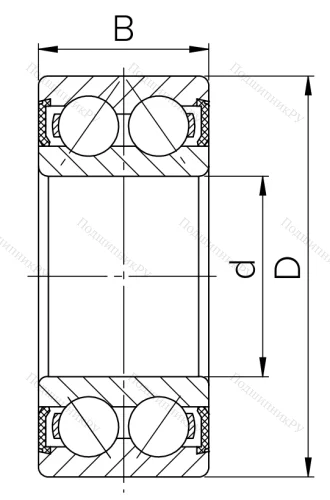 Двухрядный шариковый подшипник 1504 2RS (2204 2RS) в Новокузнецке