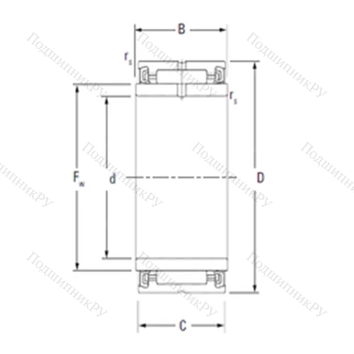 Подшипник игольчатый радиальный NA 4908,2RS