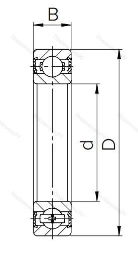 Шариковый однорядный подшипник 6-180505 АС17 ГОСТ 520