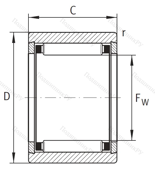 Игольчатый подшипник NK 6/12 TV XL