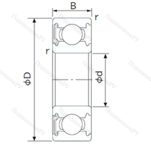 Подшипник шариковый радиальный 6010NKE