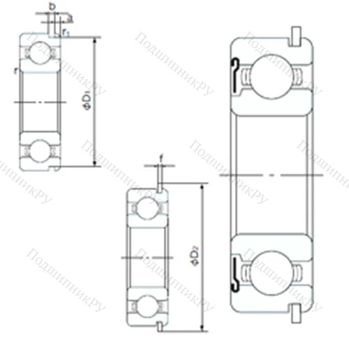 Подшипник шариковый радиальный 6814ZNR