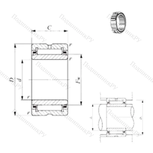Подшипник игольчатый радиальный TAFI 355030
