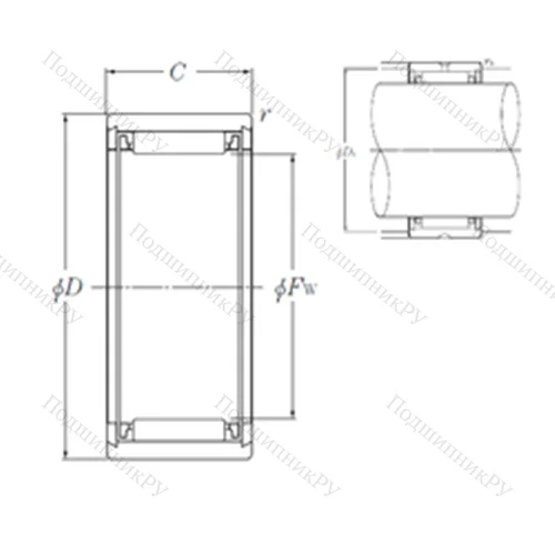 Подшипник игольчатый радиальный NK 9/12T 2