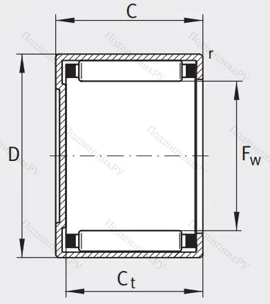 Игольчатый подшипник BK 4520 A от производителя  INA