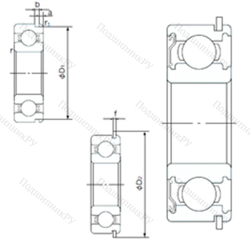 Подшипник шариковый радиальный 6208ZENR
