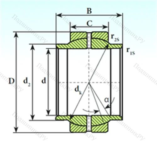 Подшипник скольжения сферический GEEW 160 ES