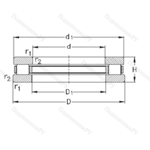 Подшипник роликовый упорный 81172-MB
